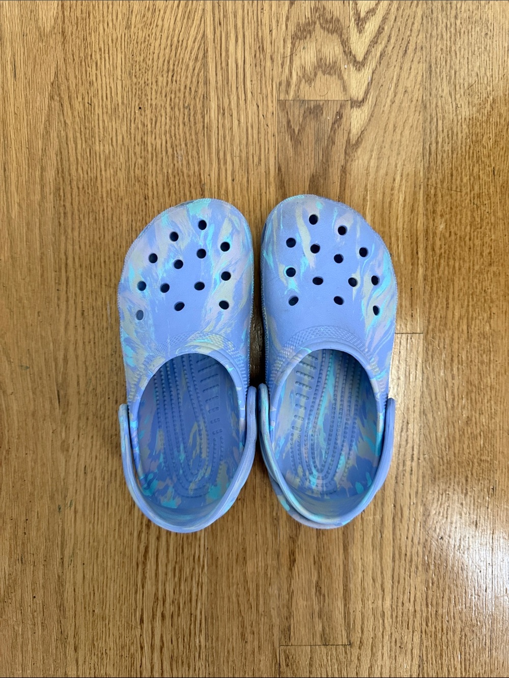 Kids Light Purple Tie-Dye Crocs